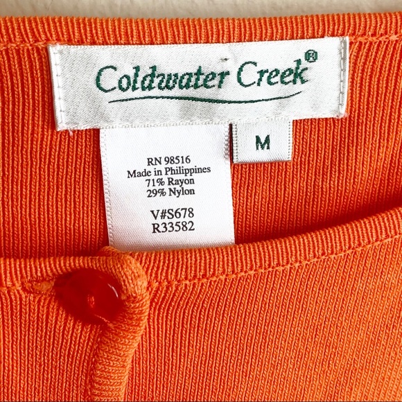 Coldwater Creek Orange Button-Up Cardigan Sweater - Picture 2 of 5